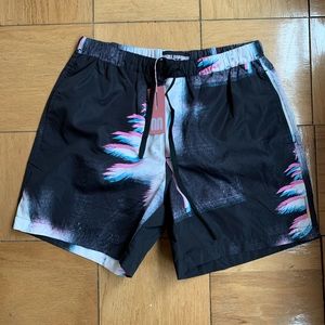 Double Rainbouu Bikini Kill 3D Night Swim Shorts L